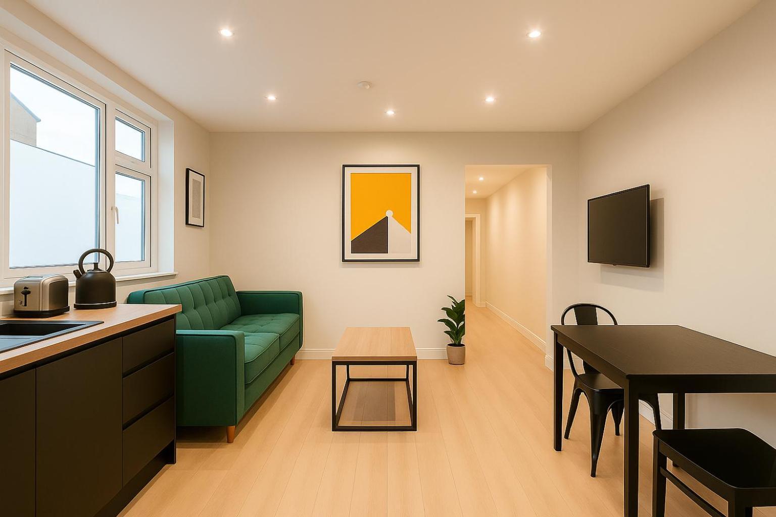 Modern + King Size Bed + Garden